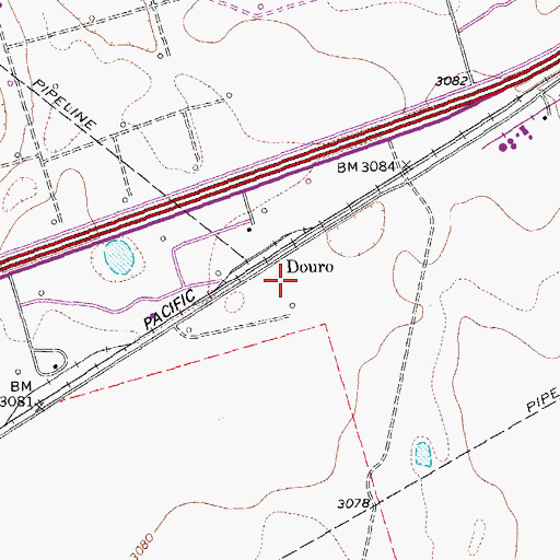 Topographic Map of KGEE-FM (Monahans), TX