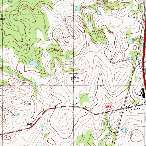 Topographic Map of KTBQ-FM (Nacogdoches), TX