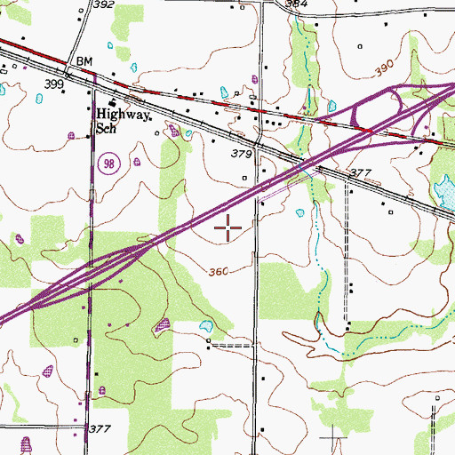 Topographic Map of KTJB-FM (New Boston), TX