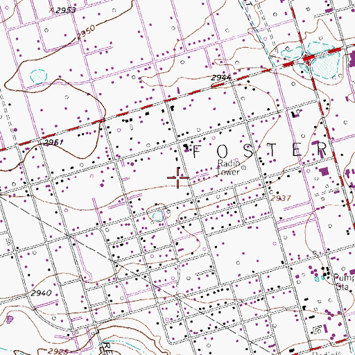 Topographic Map of KKKK-FM (Odessa), TX