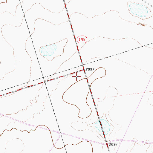 Topographic Map of KODM-FM (Odessa), TX