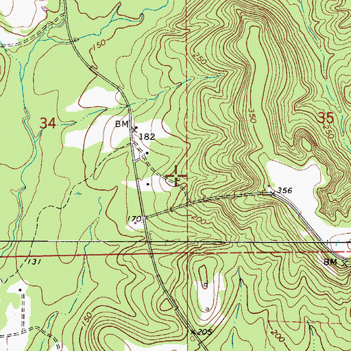 Topographic Map of Sunny School (historical), AL