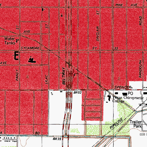 Topographic Map of KJIC-FM (Pasadena), TX