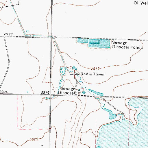 Topographic Map of KEYE-FM (Perryton), TX