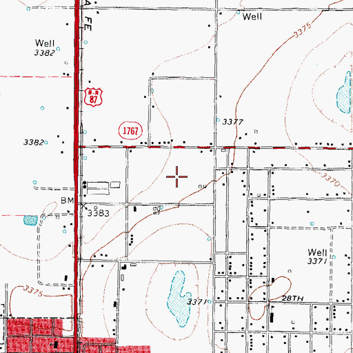 Topographic Map of KKYN-FM (Plainview), TX