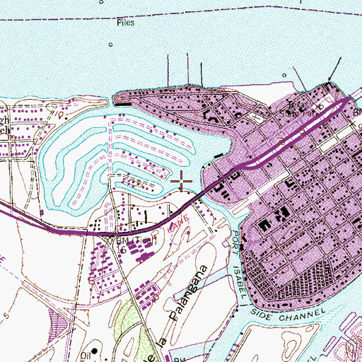 Topographic Map of KVPA-FM (Port Isabel), TX