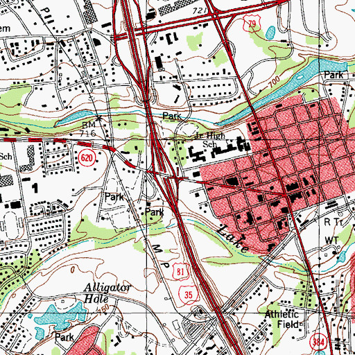 Topographic Map of KNLE-FM (Round Rock), TX