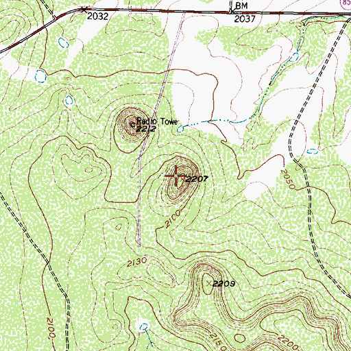 Topographic Map of KBIL-FM (San Angelo), TX