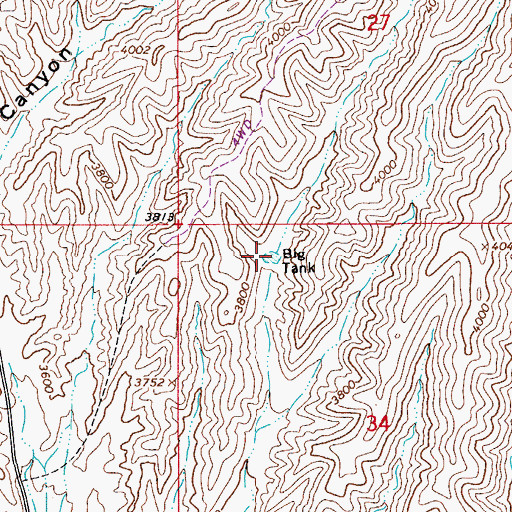 Topographic Map of Big Tank, AZ