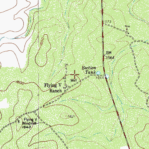 Topographic Map of KFRJ-FM (San Saba), TX