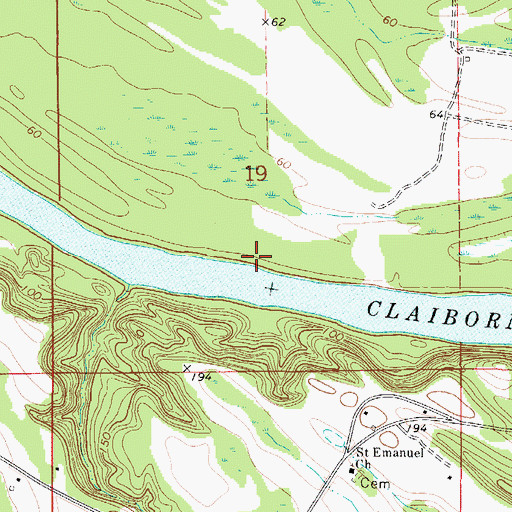 Topographic Map of Tate Bar Landing (historical), AL