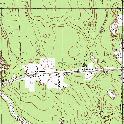 Topographic Map of KWDX-FM (Silsbee), TX