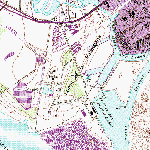 Topographic Map of KJIB-FM (South Padre Island), TX