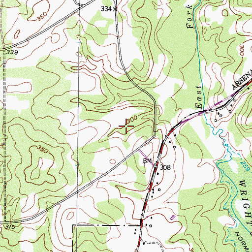 Topographic Map of KTXK-FM (Texarkana), TX