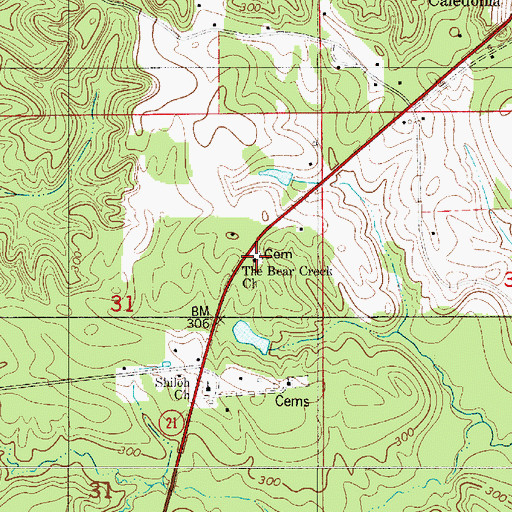 Topographic Map of The Bear Creek Church, AL