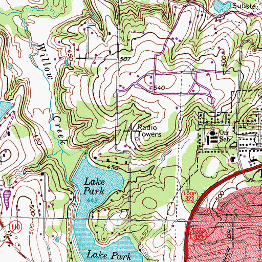 Topographic Map of KROZ-FM (Tyler), TX