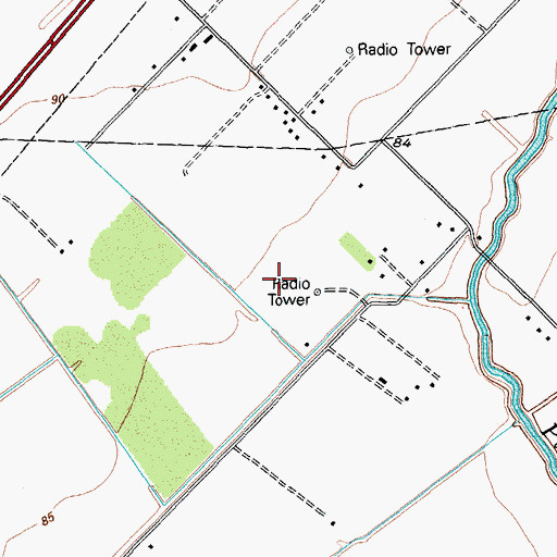 Topographic Map of KVIC-FM (Victoria), TX