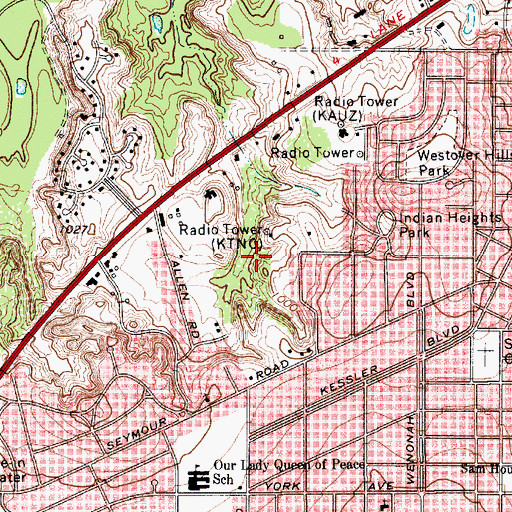Topographic Map of KWFS-FM (Wichita Falls), TX