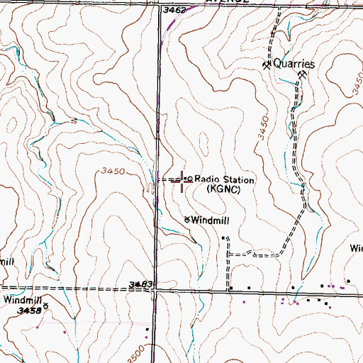 Topographic Map of KAMR-TV (Amarillo), TX