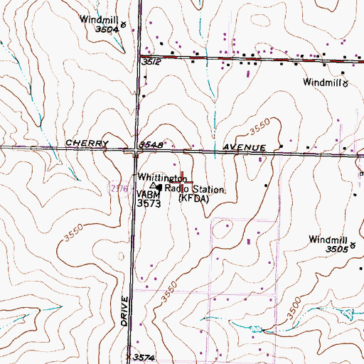 Topographic Map of KFDA-TV (Amarillo), TX