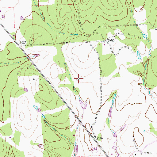 Topographic Map of KBTX-TV (Bryan), TX