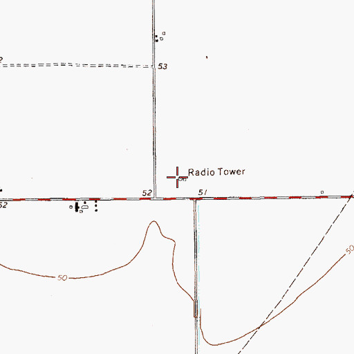 Topographic Map of KIII-TV (Corpus Christi), TX