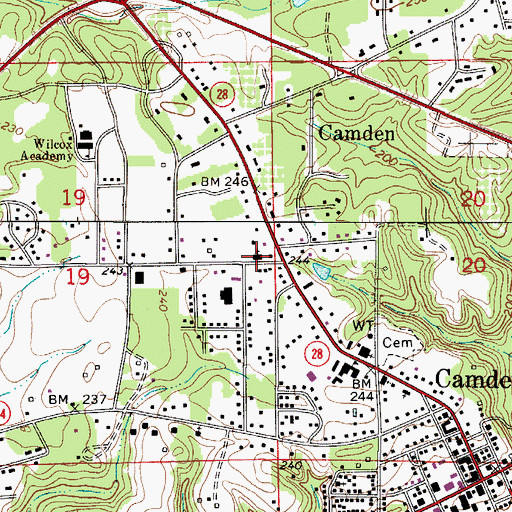 Topographic Map of West Gate Church of Christ, AL