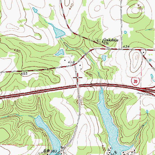 Topographic Map of KTHP-TV (Longview), TX