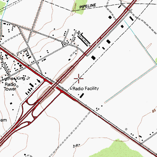 Topographic Map of KVCT-TV (Victoria), TX