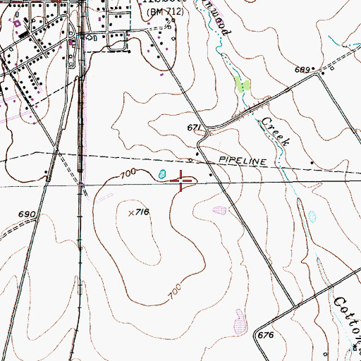 Topographic Map of Stapleton Field, TX