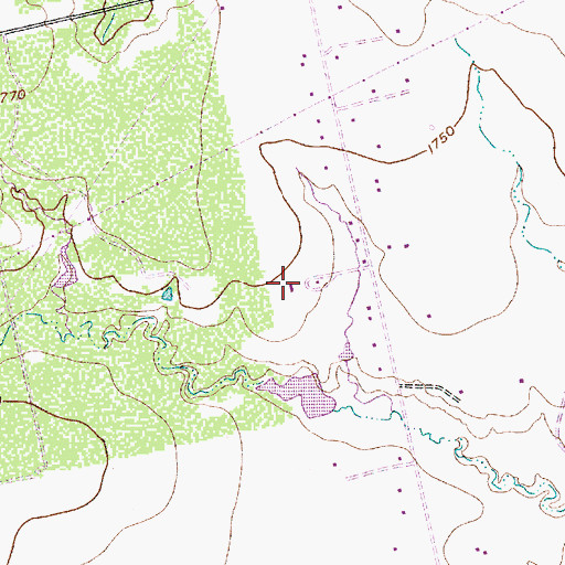 Topographic Map of Flying B Ranch Airstrip, TX