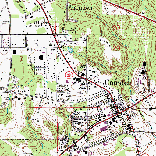 Topographic Map of Wilcox County High School, AL