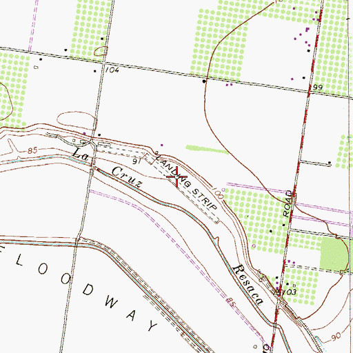 Topographic Map of Mid-Valley Dusters Inc Airport, TX
