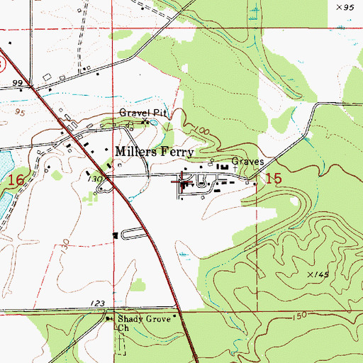 Topographic Map of Wilcox Training School, AL