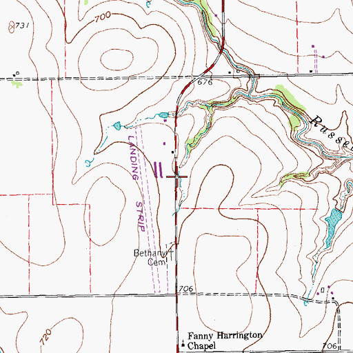 Topographic Map of C C Flyers Airport (historical), TX