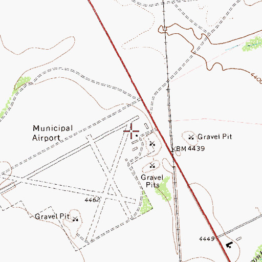 Topographic Map of Alpine-Casparis Municipal Airport, TX