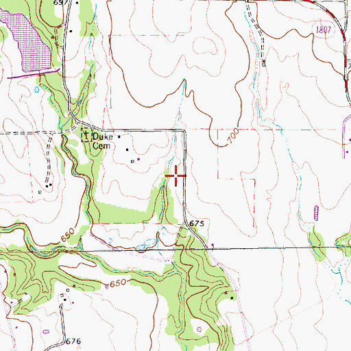 Topographic Map of Goodlett Field, TX