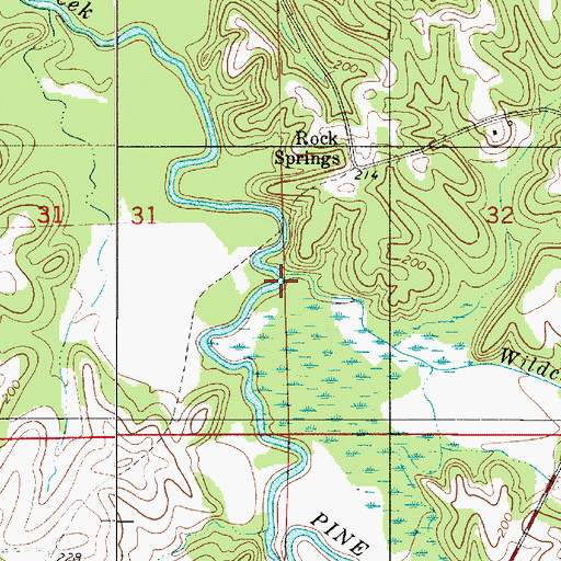 Topographic Map of Wildcat Creek, AL