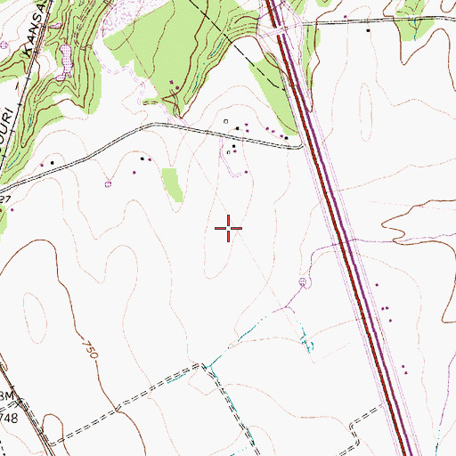 Topographic Map of Luscombe Acres Airport, TX