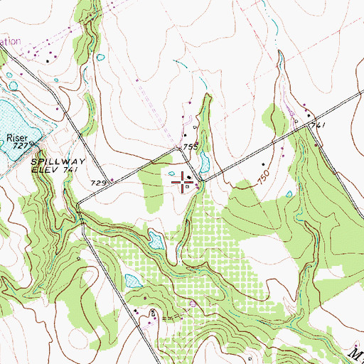 Topographic Map of Block Ranch Airport, TX