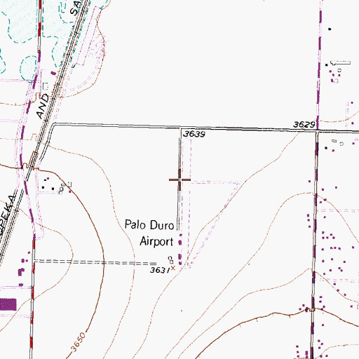 Topographic Map of Palo Duro Airport, TX