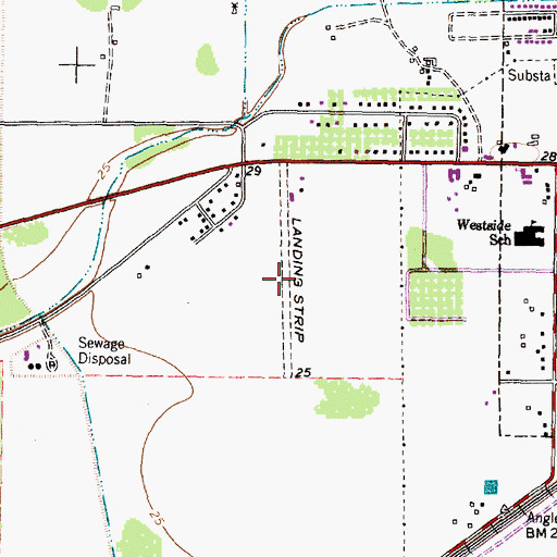 Topographic Map of Cameron Airport (historical), TX