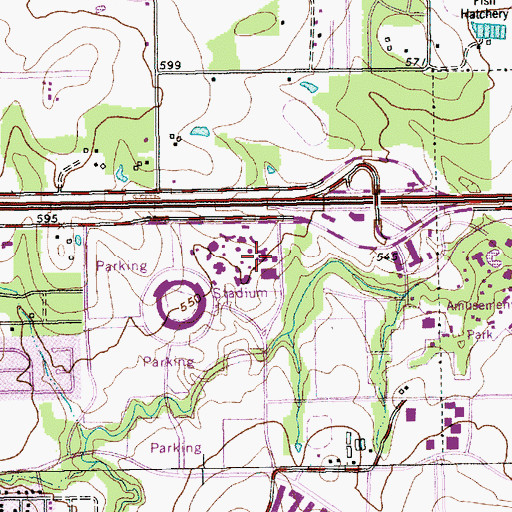 Topographic Map of Sheraton Centre Park Hotel Heliport, TX