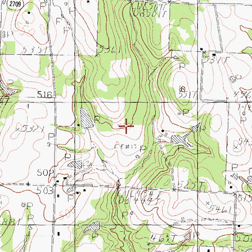Topographic Map of Stepp Airport (historical), TX