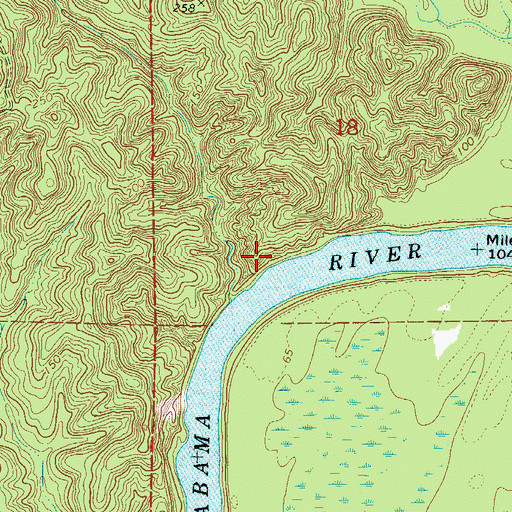Topographic Map of Yellow Bluff, AL