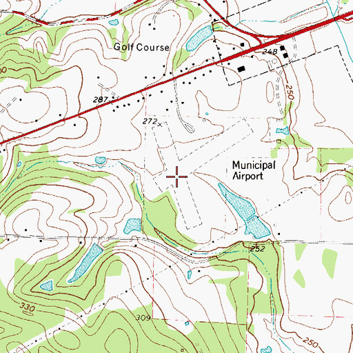 Topographic Map of Hall-Miller Municipal Airport, TX