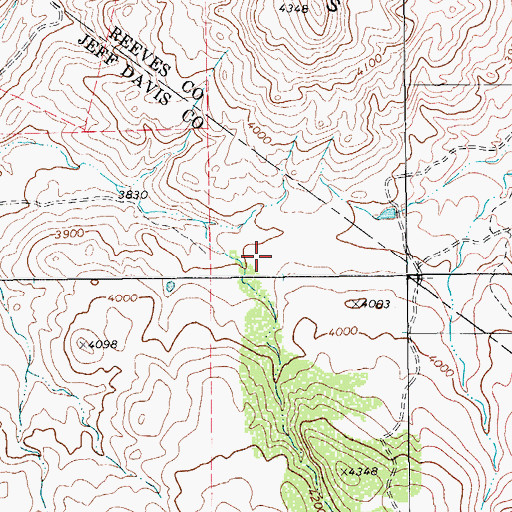 Topographic Map of Saddleback Ranch Airport (historical), TX