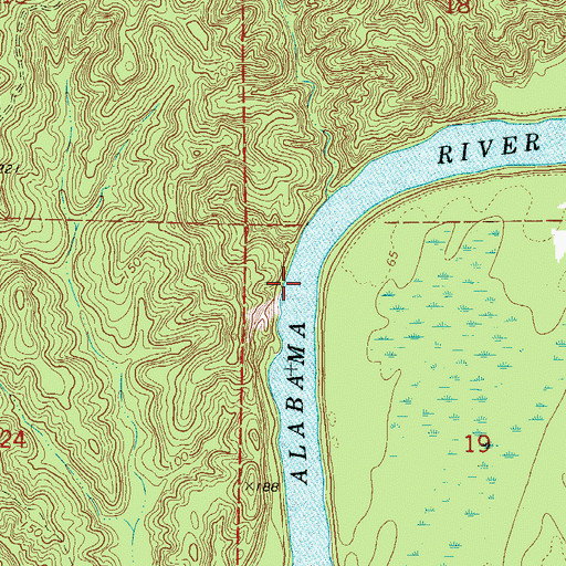 Topographic Map of Yellow Bluff Landing, AL