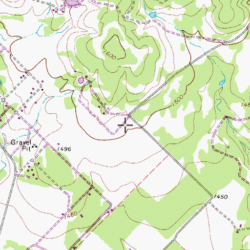Topographic Map of Bains Private Airport, TX