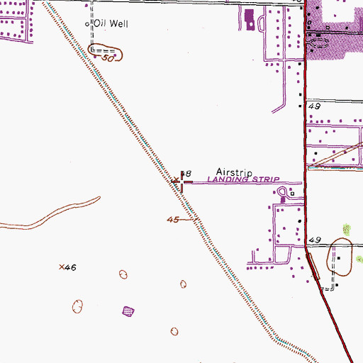 Topographic Map of Fehmel Dusting Service Airport, TX